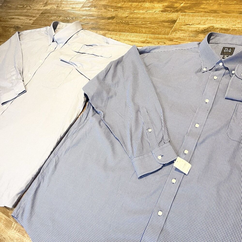 Lot Of 2 Jos A Bank Shirts Mens 20-35 & 20-36 Button Down LS Traditional Fit NEW